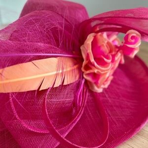 Gorgeous KY Derby Designer Hat, Fushcia/Pink, One of a Kind Large  - Giovannio